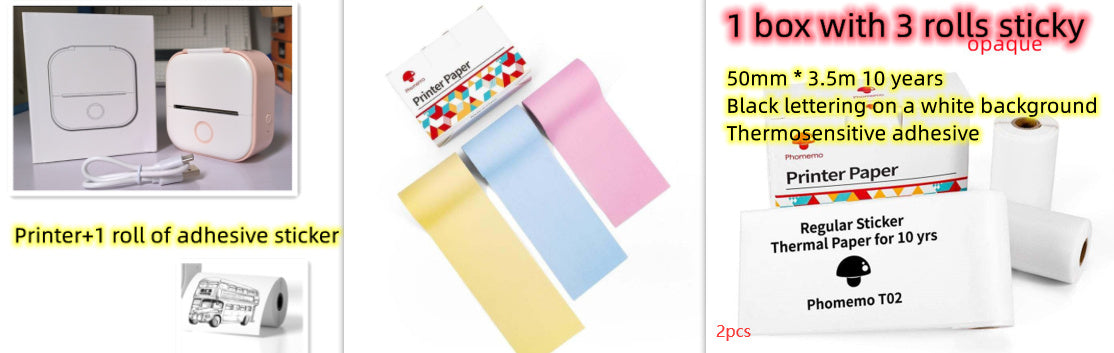 Portable Mini Thermal Label Printer Home Photo Printer Student Wrong Question Printer Bluetooth-compatible Mini Label Printer Price Tag - 𝓢𝓱𝓸𝓹𝓵𝓮𝓬𝔂