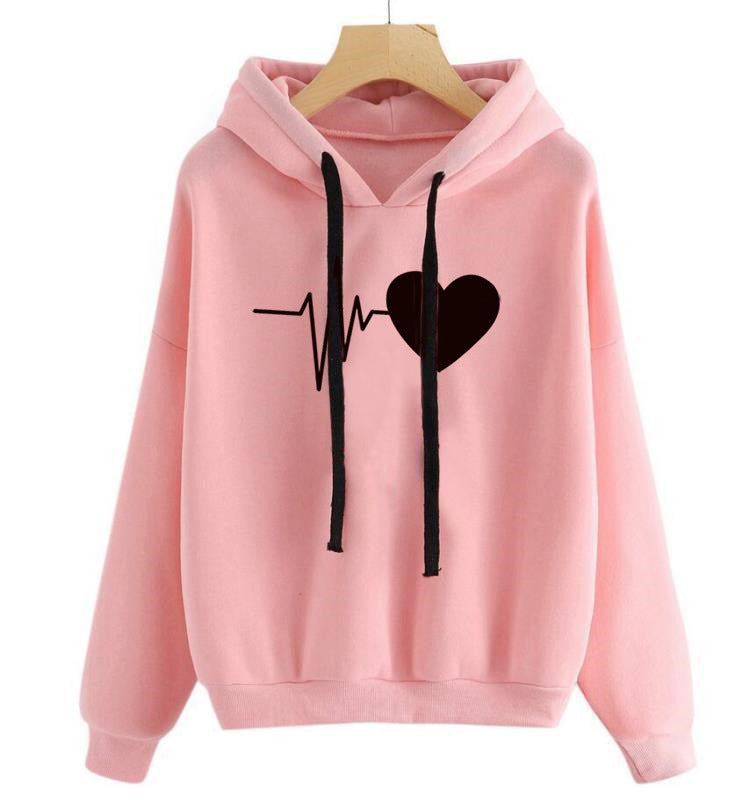 Heart Print Streetwear Hoodies Women Sweatshirt Spring Autumn Long Sleeve Hoodie Clothes - 𝓢𝓱𝓸𝓹𝓵𝓮𝓬𝔂