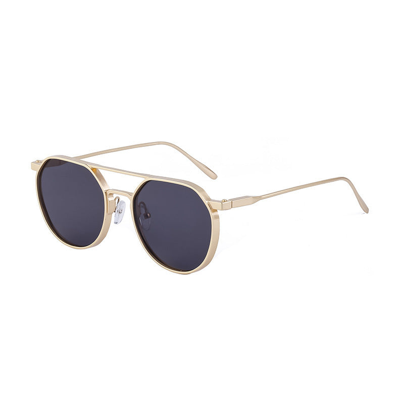 Men's Metal Double Beam Vintage Round Frame Sunglasses - 𝓢𝓱𝓸𝓹𝓵𝓮𝓬𝔂
