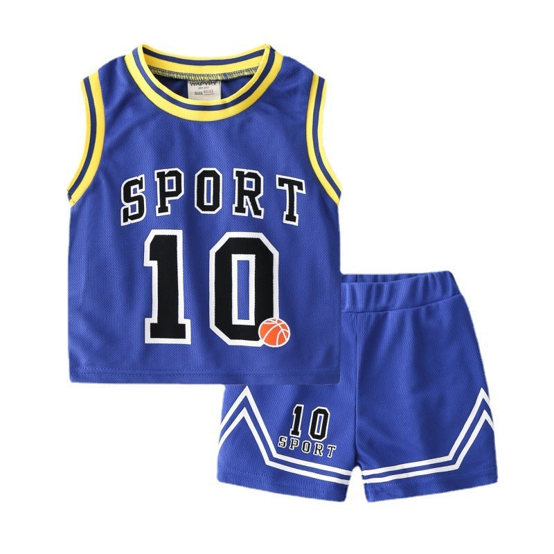 Children's Basketball Clothing Suits Baby Vest Suit Boys Sweatshirt Two-piece Summer Style Tide - 𝓢𝓱𝓸𝓹𝓵𝓮𝓬𝔂
