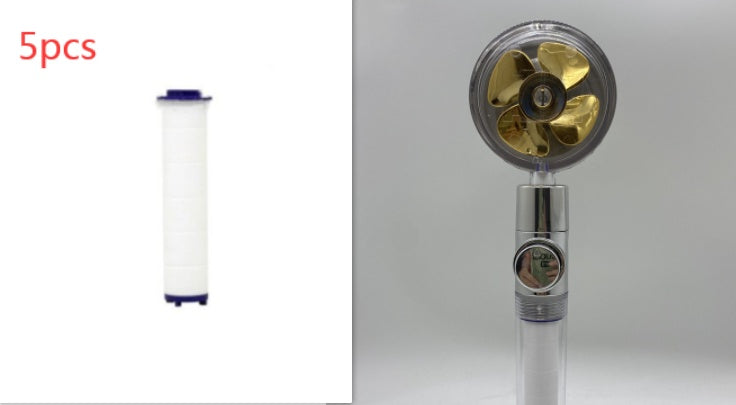 Shower Head Water Saving Flow 360 Degrees Rotating With Small Fan ABS Rain High Pressure Spray Nozzle Bathroom Accessories - 𝓢𝓱𝓸𝓹𝓵𝓮𝓬𝔂