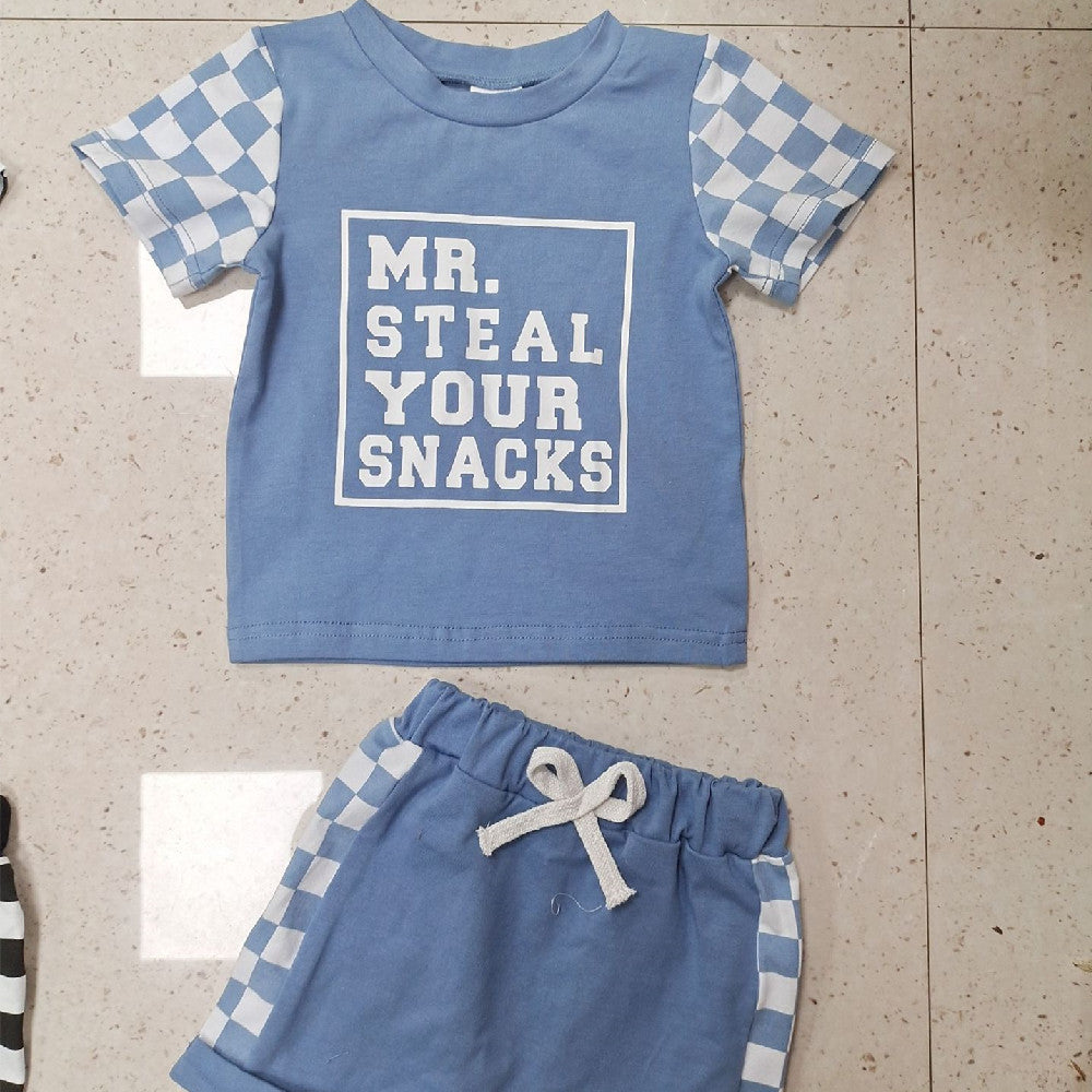 Children's Fashion Letter Print Short-sleeve Suit - 𝓢𝓱𝓸𝓹𝓵𝓮𝓬𝔂