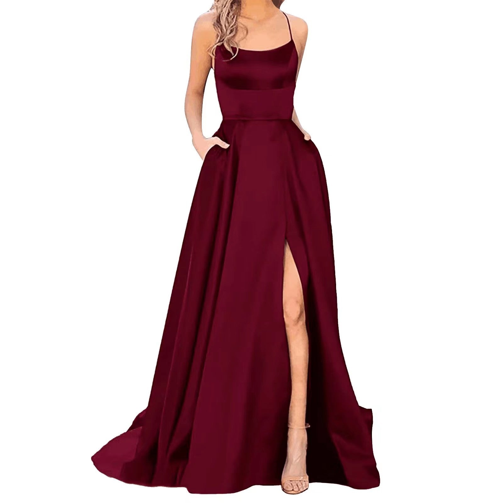Solid Color Long Slimming And Shoulder Hollow Girlfriends Fashion Bridesmaid Party Dress - 𝓢𝓱𝓸𝓹𝓵𝓮𝓬𝔂