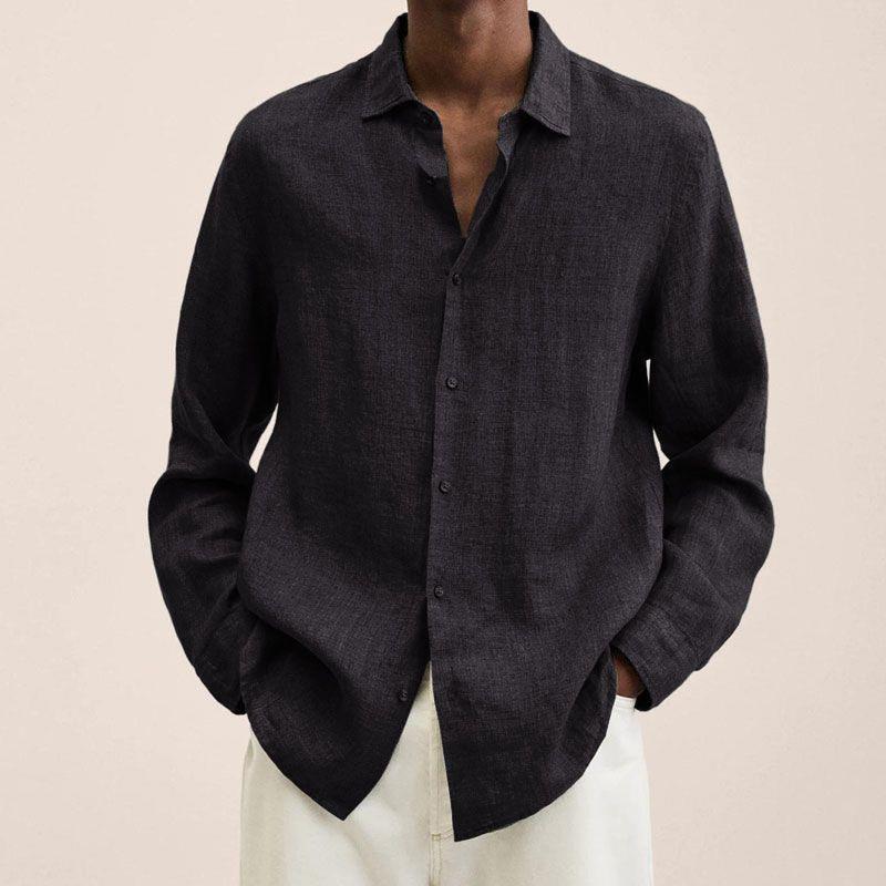 Long Sleeve Lapel Shirt Men's Loose Button Cardigan Sshirt Top Mens Clothing - 𝓢𝓱𝓸𝓹𝓵𝓮𝓬𝔂