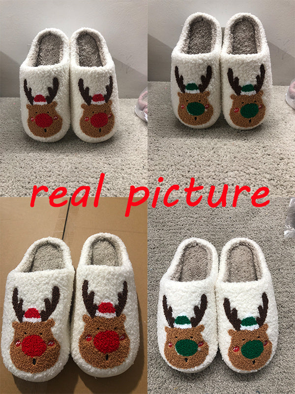 Christmas Shoes Winter Home Slippers Elk Soft Cozy Bedroom Slipper Slip On House Shoes - 𝓢𝓱𝓸𝓹𝓵𝓮𝓬𝔂