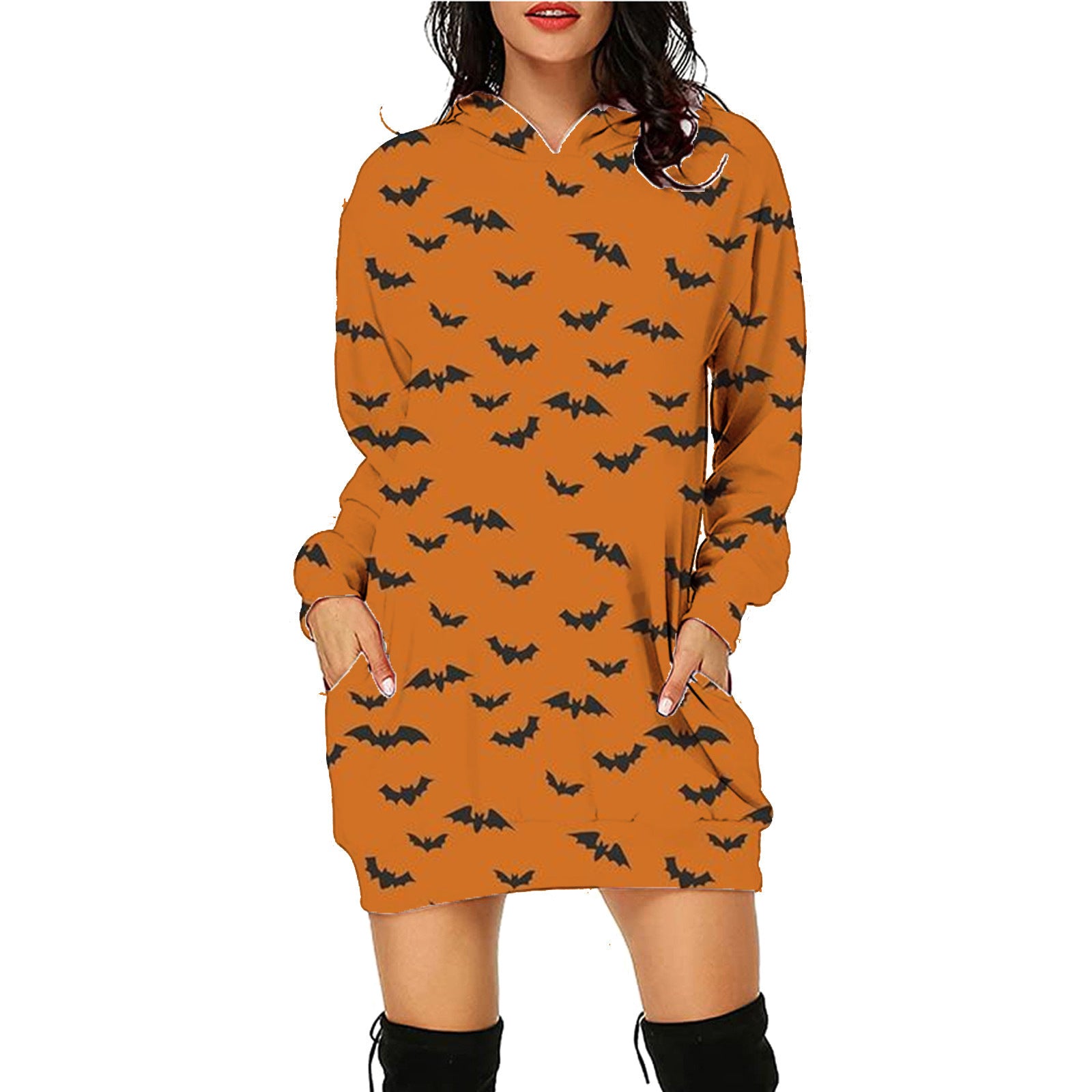 Halloween Print Long Hoodie With Pockets Sweater Long Sleeve Clothes Women - 𝓢𝓱𝓸𝓹𝓵𝓮𝓬𝔂