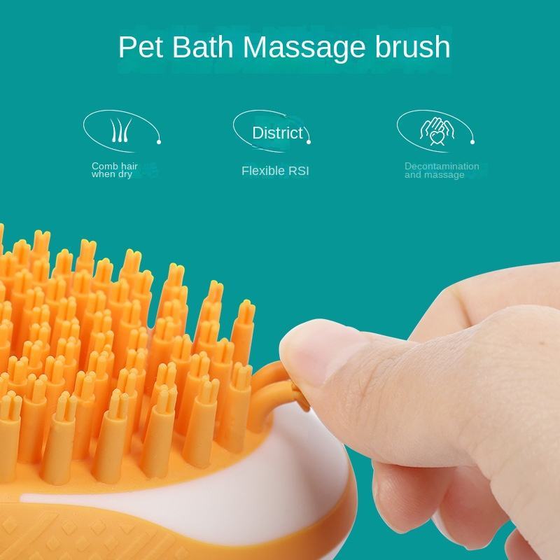 Dog Cat Bath Brush 2-in-1 Pet SPA Massage Comb Soft Silicone Pets Shower Hair Grooming Cmob Dog Cleaning Tool Pet Products - 𝓢𝓱𝓸𝓹𝓵𝓮𝓬𝔂