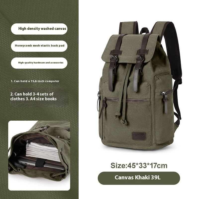 Retro Men's Canvas Backpack Small - 𝓢𝓱𝓸𝓹𝓵𝓮𝓬𝔂