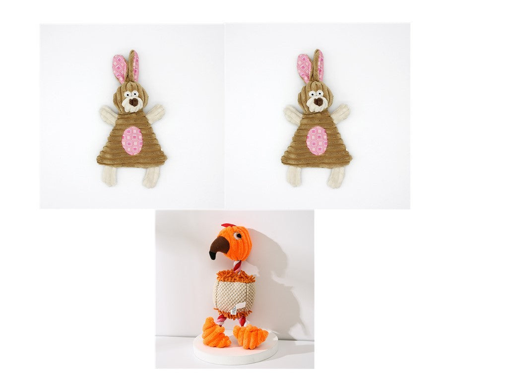 Pet Toy Donkey Shape Corduroy Chew Toy For Dogs Puppy Squeaker Squeaky Plush Bone Molar Dog Toy Pet Training Dog - 𝓢𝓱𝓸𝓹𝓵𝓮𝓬𝔂