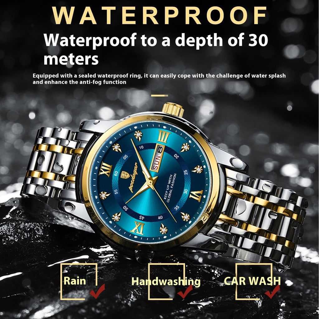 Waterproof Men's Double Calendar Luminous Quartz Watch - 𝓢𝓱𝓸𝓹𝓵𝓮𝓬𝔂