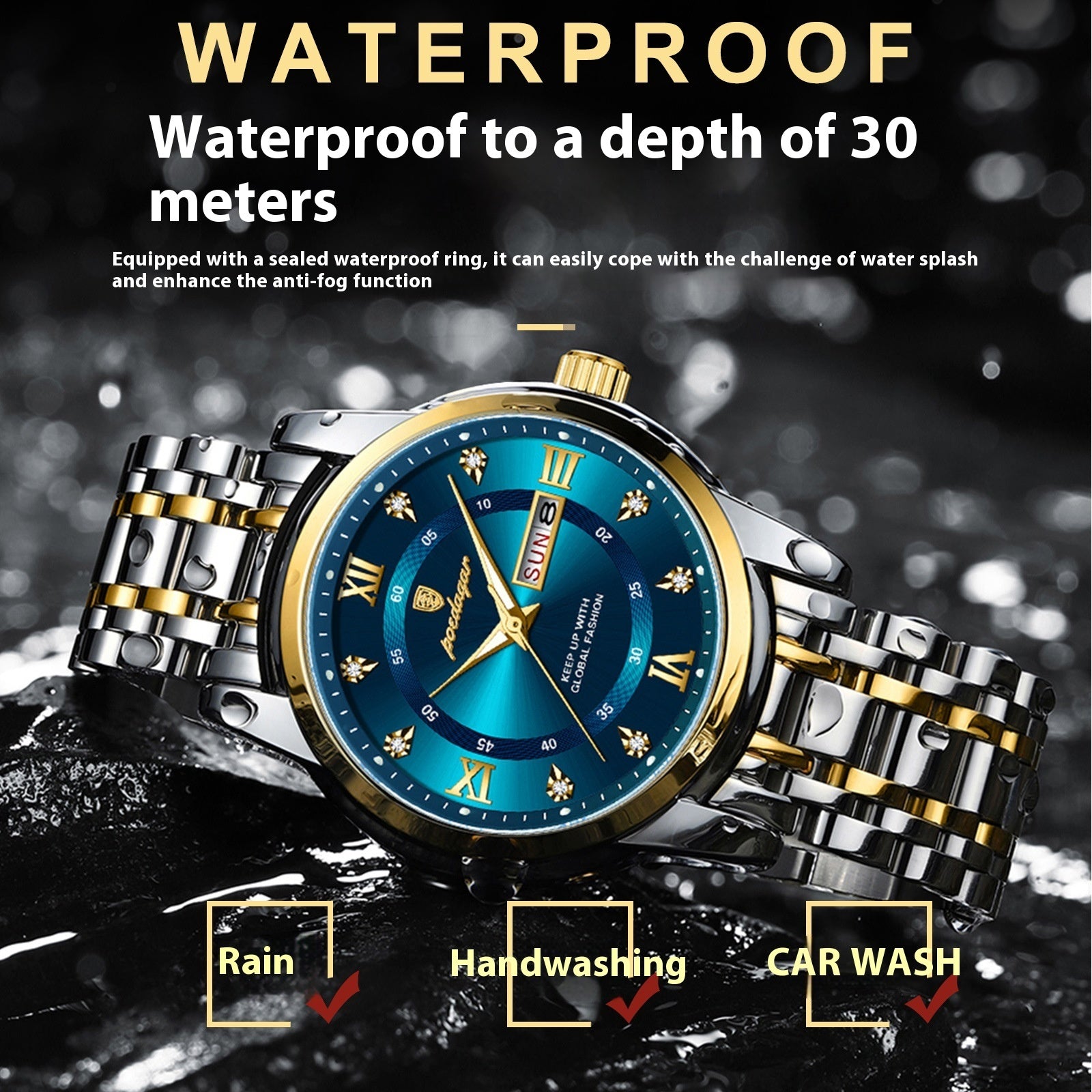 Waterproof Men's Double Calendar Luminous Quartz Watch - 𝓢𝓱𝓸𝓹𝓵𝓮𝓬𝔂
