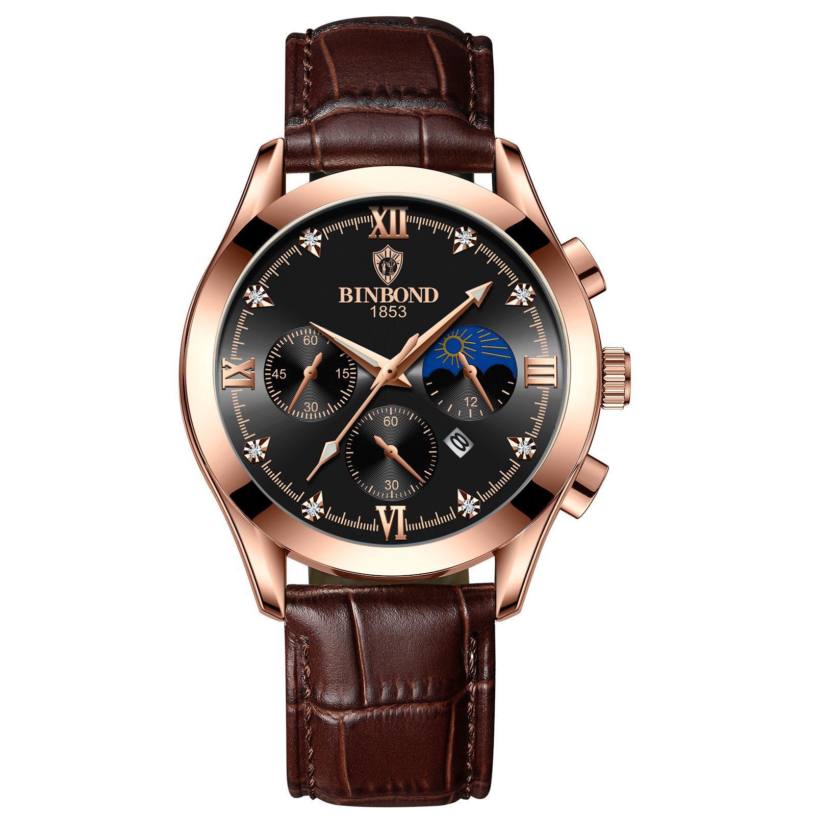 Waterproof Luminous Calendar Men's Fashion Genuine Leather Watch - 𝓢𝓱𝓸𝓹𝓵𝓮𝓬𝔂