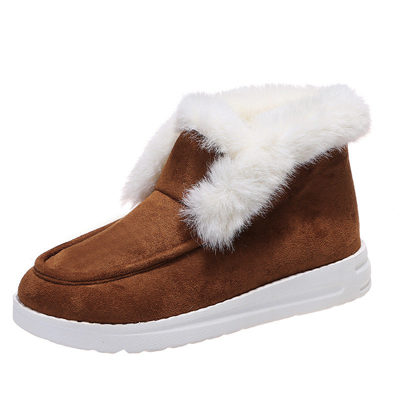 Snow Boots Warm Winter Shoes Plush Fur Ankle Boots Women - 𝓢𝓱𝓸𝓹𝓵𝓮𝓬𝔂