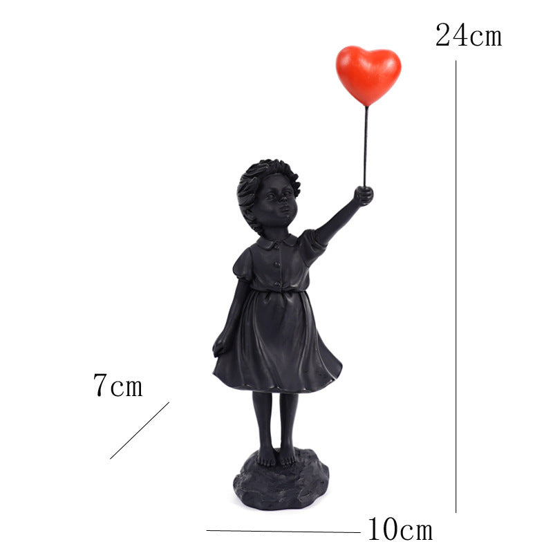 Little Girl With Balloon Art Sculpture Living Room Decorations Decoration Resin - 𝓢𝓱𝓸𝓹𝓵𝓮𝓬𝔂