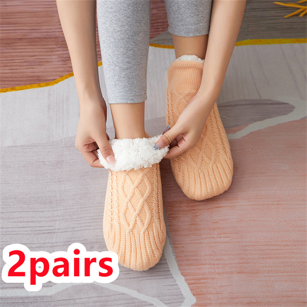 Winter Woolen Socks Women Thicken Warm Home Bedroom Socks Slippers Men Non-slip Foot Warmer Snow Socks Calcetines Mujer - 𝓢𝓱𝓸𝓹𝓵𝓮𝓬𝔂