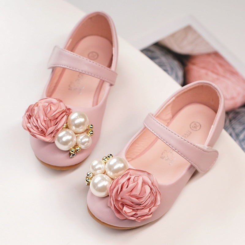 Girls Pearl Bow Show Princess Shoes - 𝓢𝓱𝓸𝓹𝓵𝓮𝓬𝔂