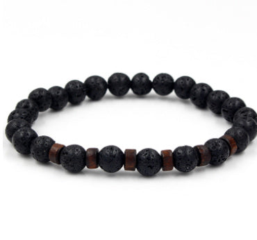 Personality Men's Black Volcanic Stone Bracelet - 𝓢𝓱𝓸𝓹𝓵𝓮𝓬𝔂