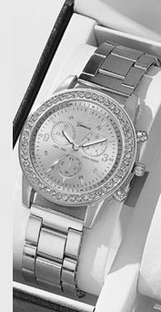 Women's Three-eye Quartz Diamond-embedded Watch - 𝓢𝓱𝓸𝓹𝓵𝓮𝓬𝔂