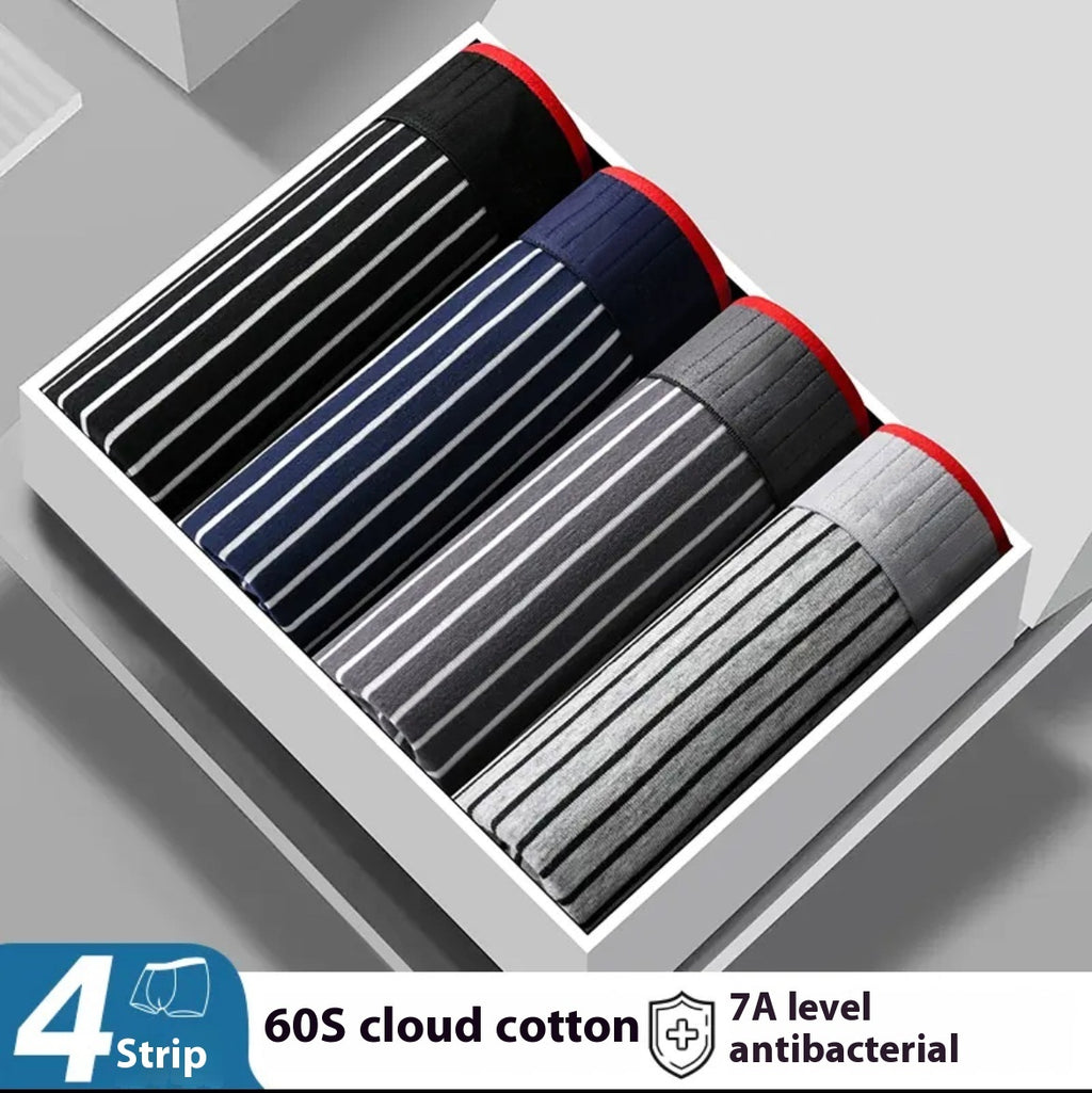 Four-pack Men's Underwear Striped Seamless Shorts - 𝓢𝓱𝓸𝓹𝓵𝓮𝓬𝔂