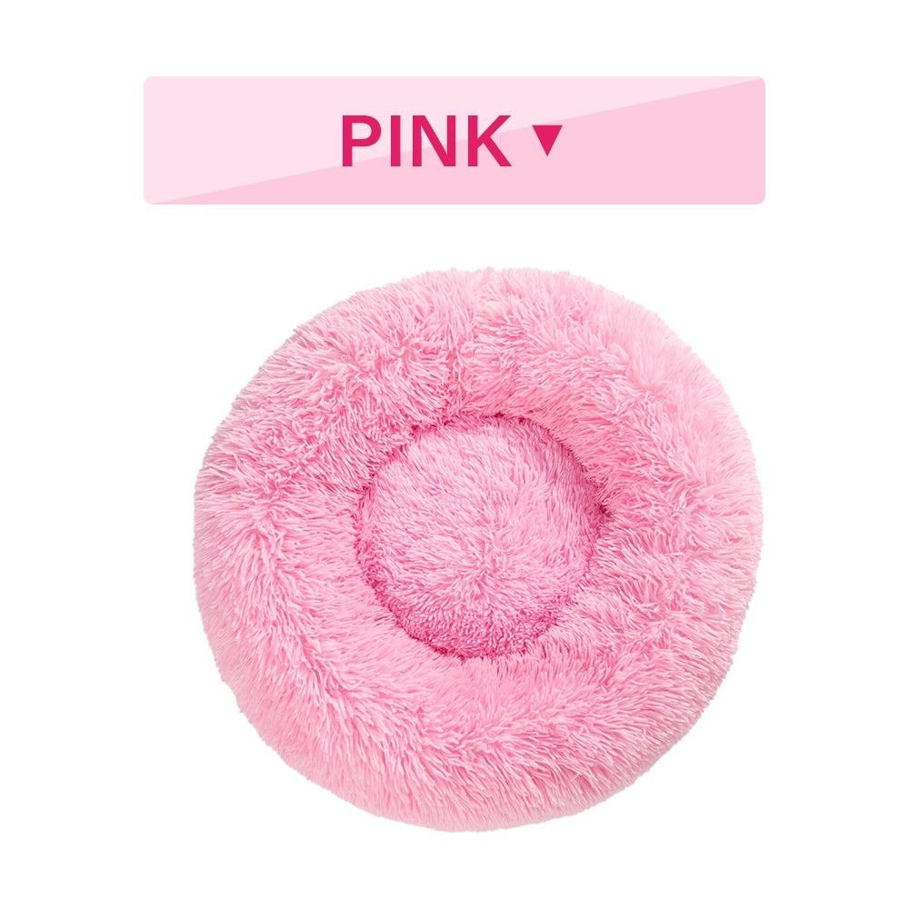 Fluffy Donut Dog Bed  Warm Soft Long Plush Pet Cushion Dog House Cat  Bed Washable Pet Sofa Mat Calming Samll Large Dog Beds - 𝓢𝓱𝓸𝓹𝓵𝓮𝓬𝔂