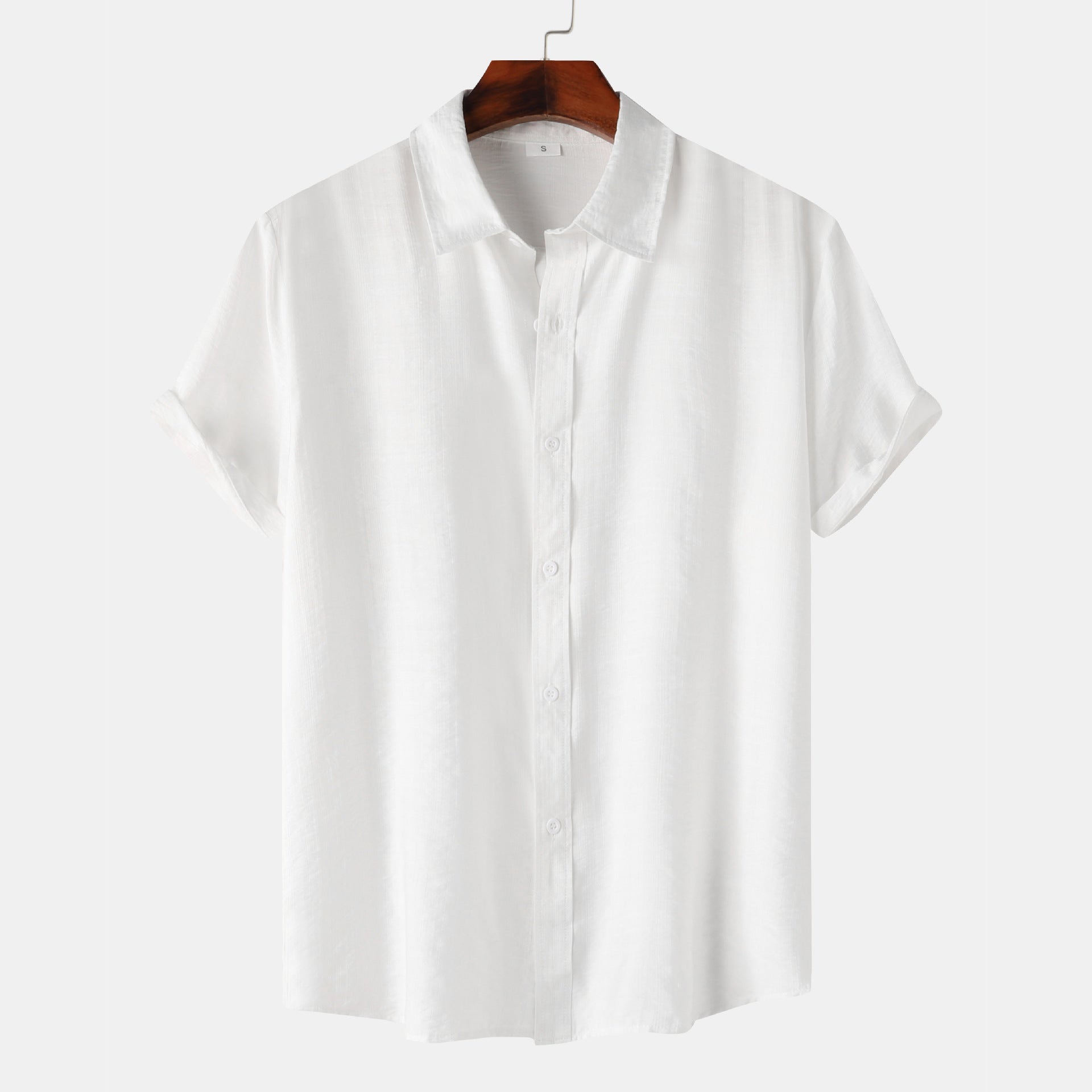 Teenagers Solid Color Short-sleeved Lapel Shirt Top - 𝓢𝓱𝓸𝓹𝓵𝓮𝓬𝔂