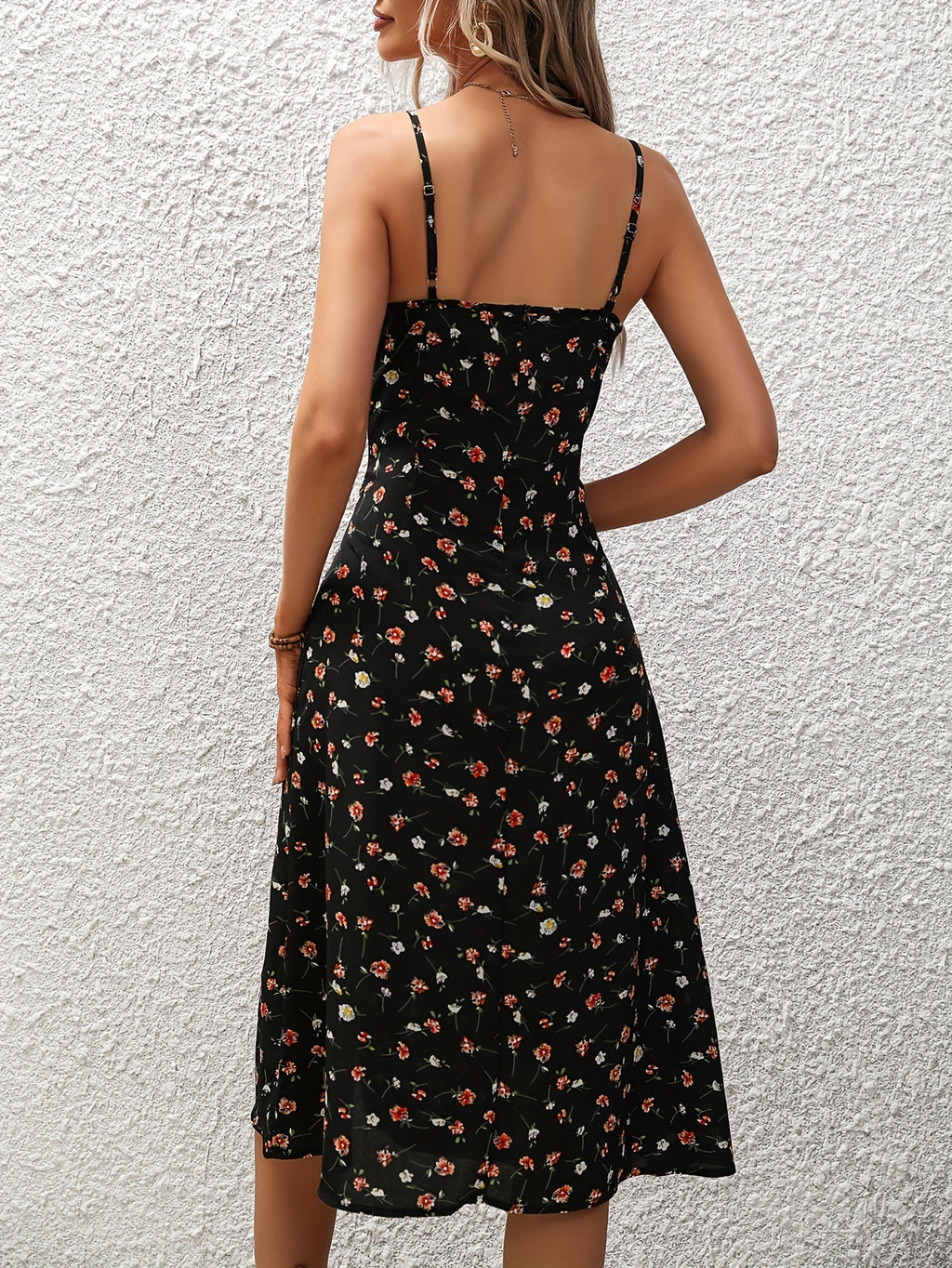 New Polka Dot Print Suspender Dress Summer Sexy Split Long Dresses For Womens Clothing - 𝓢𝓱𝓸𝓹𝓵𝓮𝓬𝔂