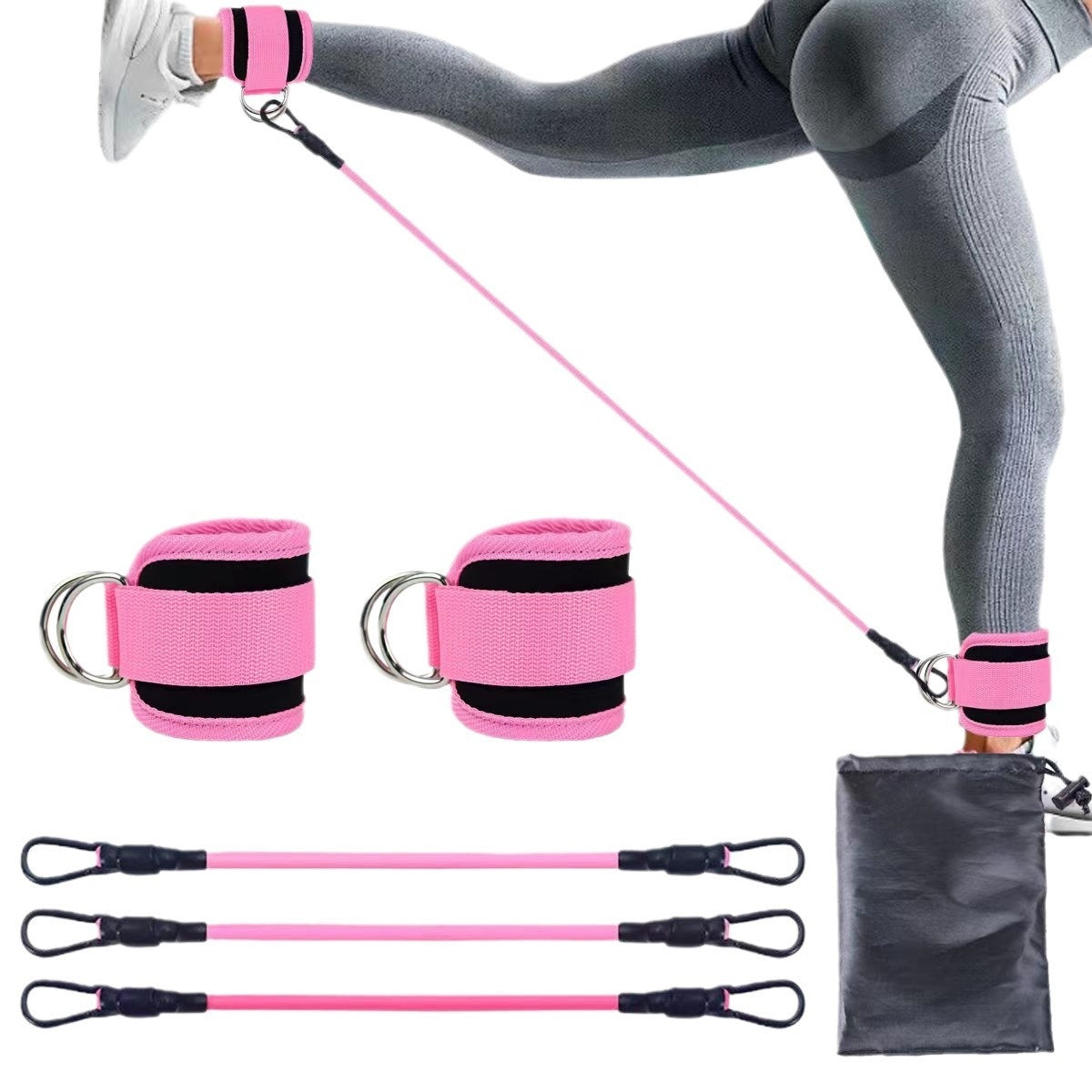 Ankle Strap Resistance Bands Hip Leg Strength Pull Rope Fitness Elastic Training Home Yoga Pilate Crossfit Workout Gym Equipment - 𝓢𝓱𝓸𝓹𝓵𝓮𝓬𝔂