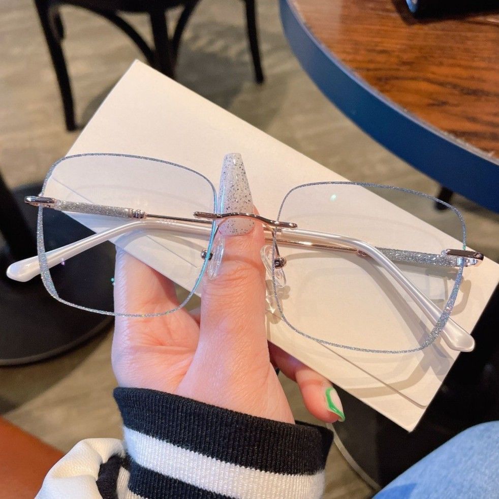 Frameless Glasses Female Myopic Anti Blue-ray Glasses