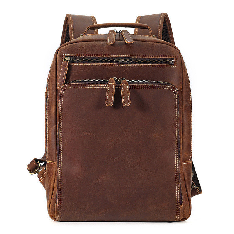 Backpack Men's Crazy Horse Leather Large Capacity - 𝓢𝓱𝓸𝓹𝓵𝓮𝓬𝔂