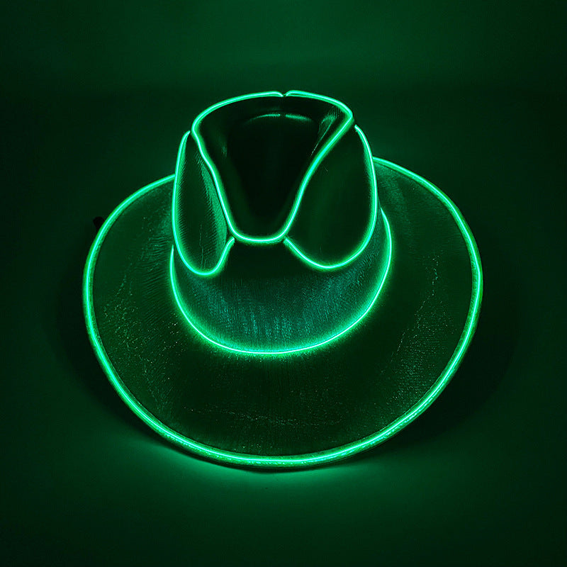 Halloween Carnival Party LED Wireless Fluorescent Colorful Cowboy Flashing Hat - 𝓢𝓱𝓸𝓹𝓵𝓮𝓬𝔂