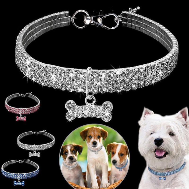 Bling Rhinestone Dog Collar Crystal Puppy Chihuahua Pet Dog Collars Leash For Small Medium Dogs Cats - 𝓢𝓱𝓸𝓹𝓵𝓮𝓬𝔂