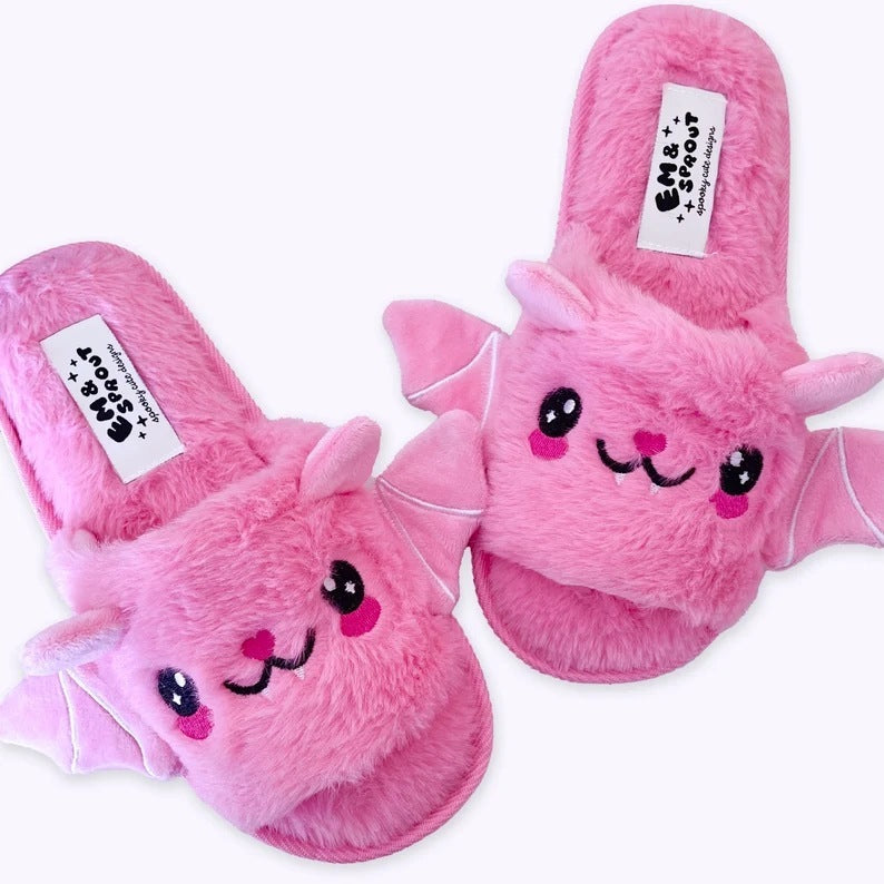 Halloween Shoes Cute Bat Slippers With Wings Winter Warm Home Slippers Women Men - 𝓢𝓱𝓸𝓹𝓵𝓮𝓬𝔂