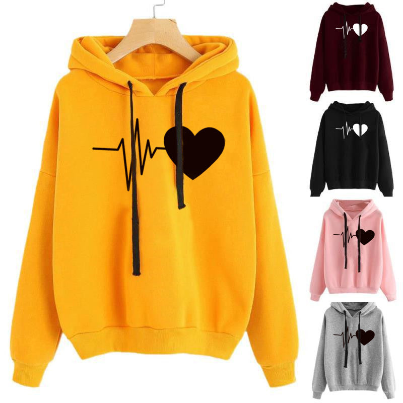 Heart Print Streetwear Hoodies Women Sweatshirt Spring Autumn Long Sleeve Hoodie Clothes - 𝓢𝓱𝓸𝓹𝓵𝓮𝓬𝔂