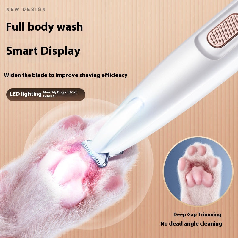 Pets Dog Paw Trimmer With LED Light Fully Waterproof Pet Hair Trimmer With LED Display Dog Clippers For Grooming Widen Blade - 𝓢𝓱𝓸𝓹𝓵𝓮𝓬𝔂
