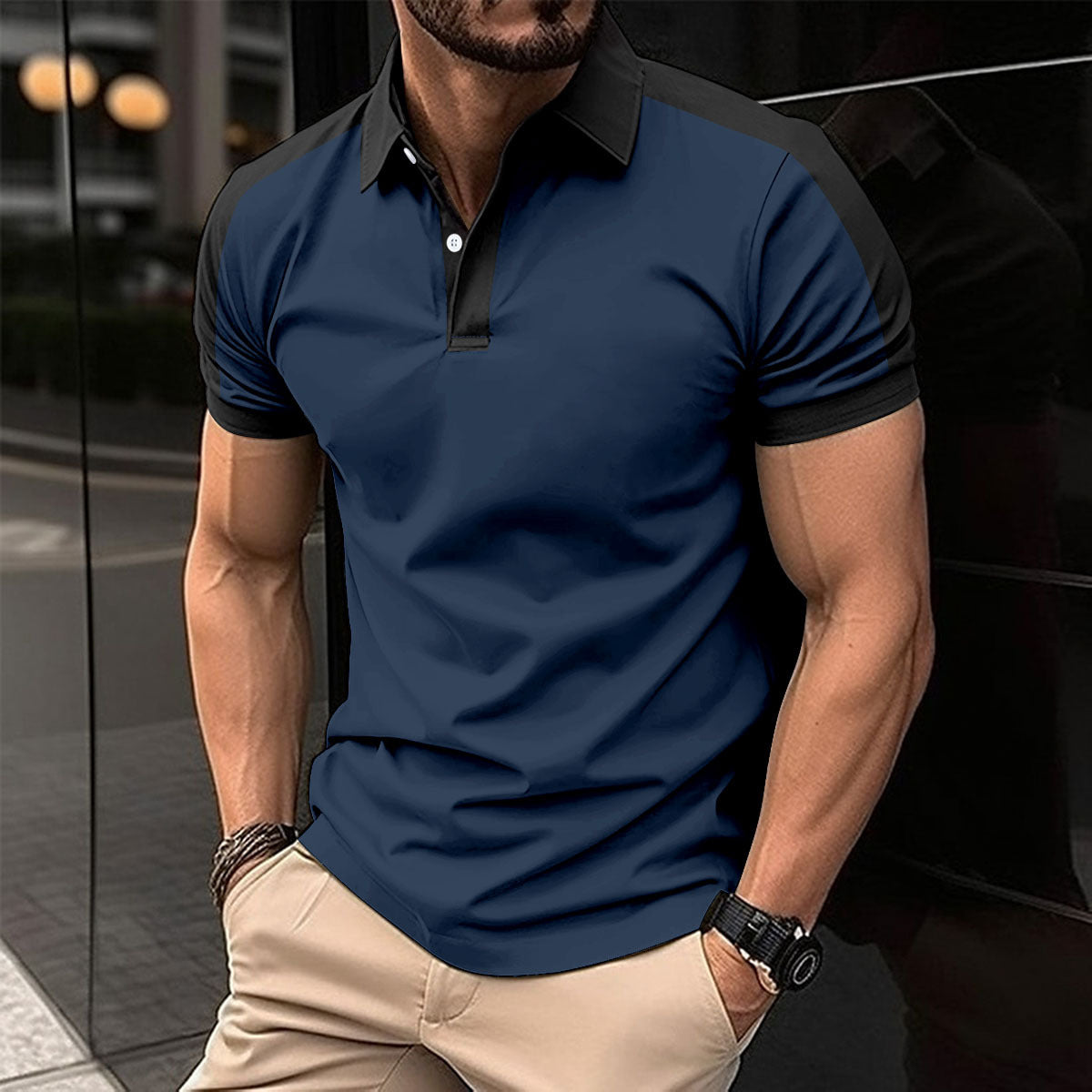 Men's Short Sleeve Business Shirt Summer Casual Polo Shirts - 𝓢𝓱𝓸𝓹𝓵𝓮𝓬𝔂
