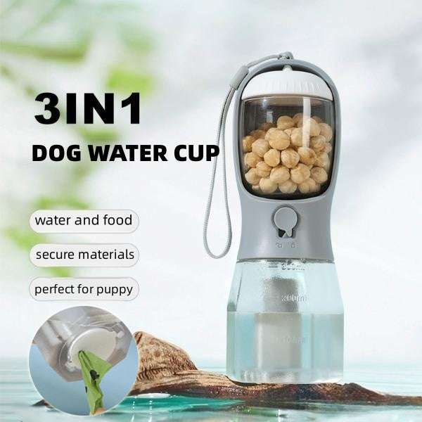 Dog Water Cup Drinking Food Garbage Bag Three-in-one Portable Small Multi-functional Pet Cups Pets Supplies - 𝓢𝓱𝓸𝓹𝓵𝓮𝓬𝔂