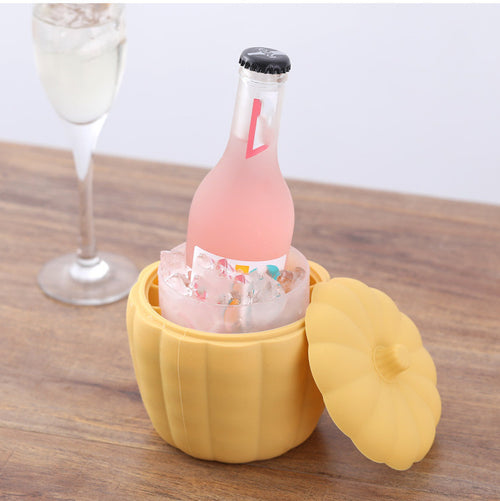 2-in-1 Pumpkin Ice Cube Maker Silicone Multi-functional Ice Bucket Portable Ice Cube Tray For Chilling Bar Cocktail Whiskey