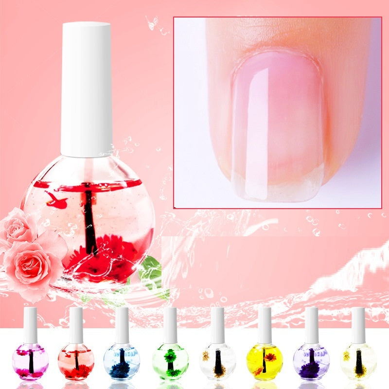 Nail Beauty Dried Flowers Nutrition Nail Treatment Oil Anti-agnail Nail Edge Moisturizing Nail Base Coat Natural Dried Flower Nutrient Solution - 𝓢𝓱𝓸𝓹𝓵𝓮𝓬𝔂