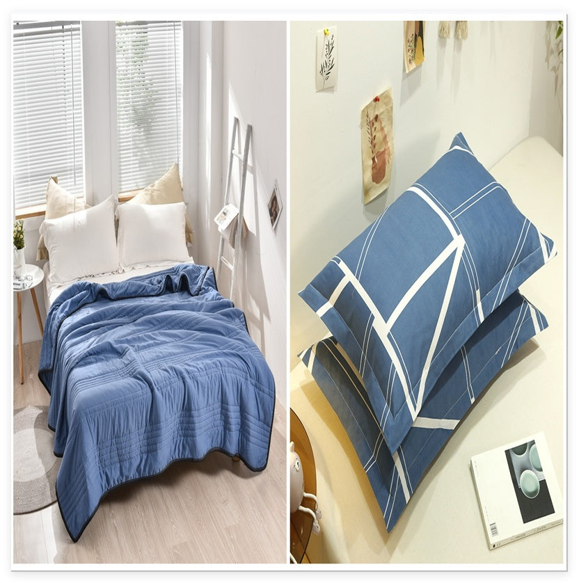 Pure Color Washed Air Conditioner Summer Cooling Thin Single Double Washable Quilt