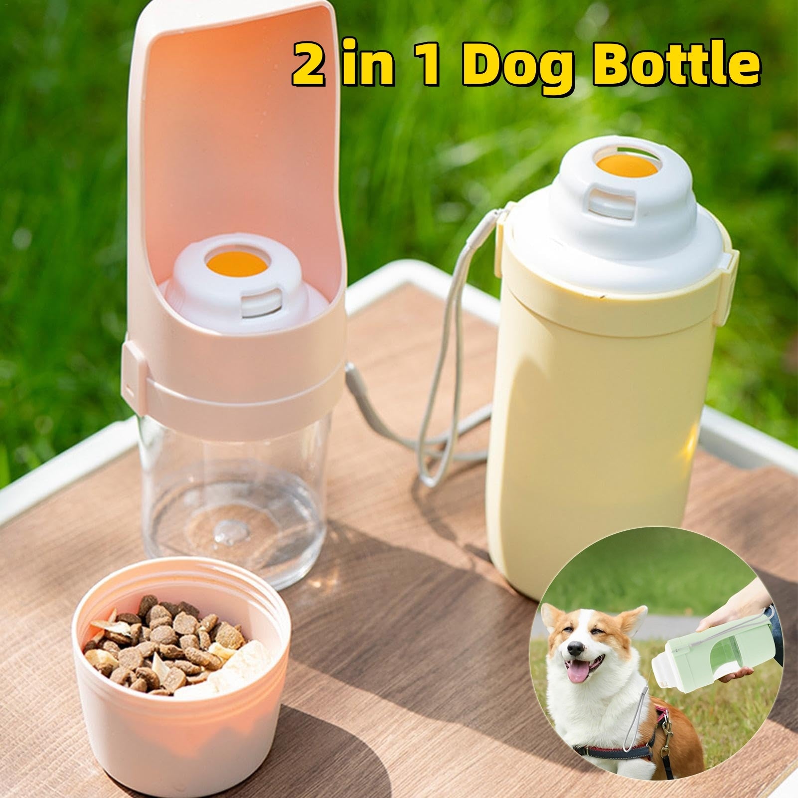 2 In 1 Travel Dog Water Bottle Pet Water Dispenser Feeder Drinking Feeder Dog Outing Water Feeder Pets Outdoor Portable Cup Pet Products - 𝓢𝓱𝓸𝓹𝓵𝓮𝓬𝔂