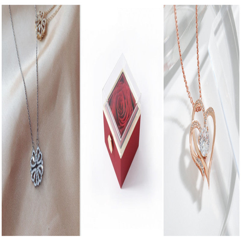 Explosive Style Detachable Deformed Four-leaf Clover Necklace For Women A Multi-wearing Zircon Small Love Short Clavicle Chain - 𝓢𝓱𝓸𝓹𝓵𝓮𝓬𝔂