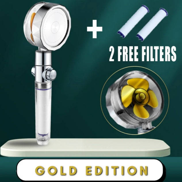 Shower Head Water Saving Flow 360 Degrees Rotating With Small Fan ABS Rain High Pressure Spray Nozzle Bathroom Accessories - 𝓢𝓱𝓸𝓹𝓵𝓮𝓬𝔂