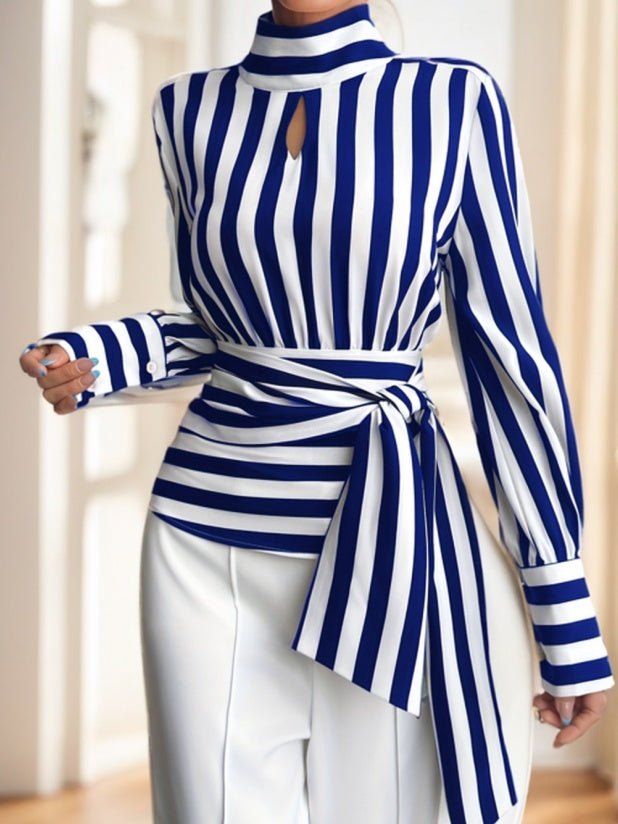 Ladies' Striped Long-sleeved Top - 𝓢𝓱𝓸𝓹𝓵𝓮𝓬𝔂