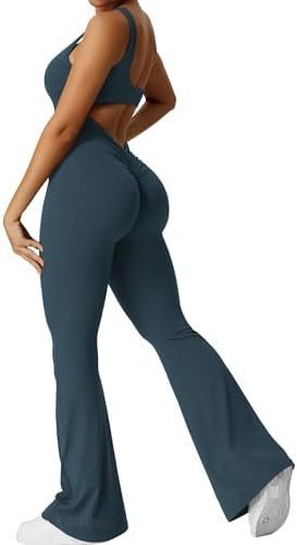 Women Sleeveless Flare Jumpsuits Fitness Yoga Long Pants - 𝓢𝓱𝓸𝓹𝓵𝓮𝓬𝔂