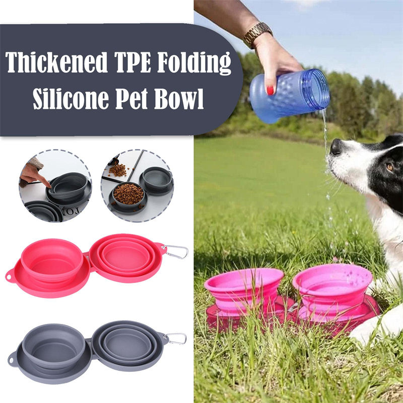 Rubber Foldable Double Bowl Pet Feeding Bowl Pets Supplies Dog Cat Bowls - 𝓢𝓱𝓸𝓹𝓵𝓮𝓬𝔂