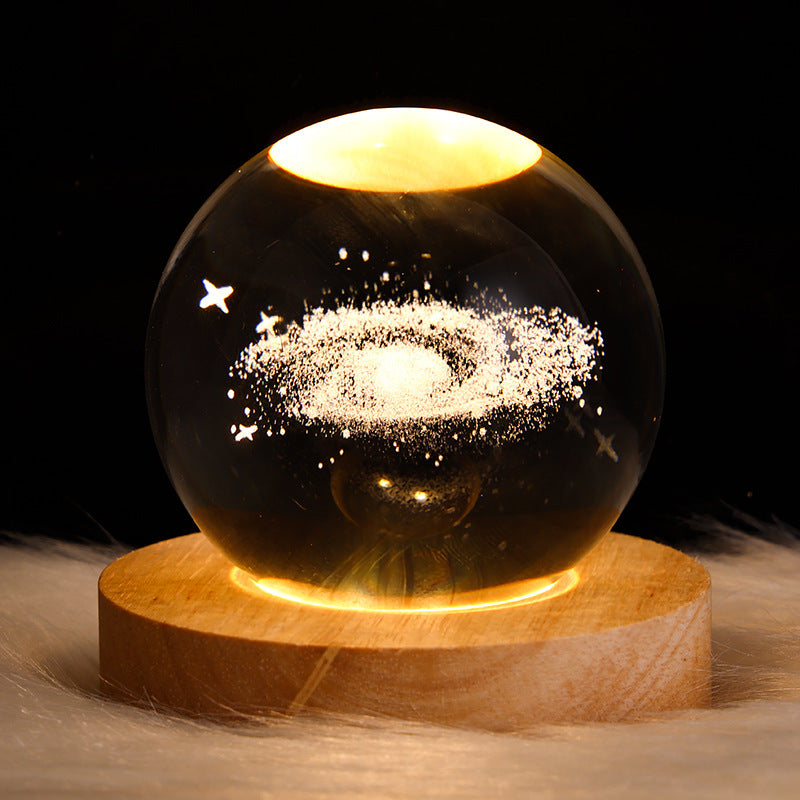 Luminous Starry Sky And Planets Moon Moon Crystal Ball Small Night Lamp Projection Ambience Light Creative Gift New Strange Gift - 𝓢𝓱𝓸𝓹𝓵𝓮𝓬𝔂