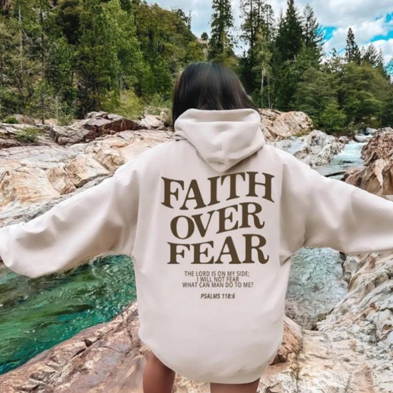 Faith Over Fear Christian Hoodie Christian Sweatshirt Jesus Hoodie Trendy Hoodie Bible Verse Shirt Unisex Aesthetic Clothes - 𝓢𝓱𝓸𝓹𝓵𝓮𝓬𝔂