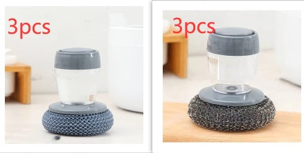 Kitchen Soap Dispensing Palm Brush Cleaner Push-type Brush Kitchen Detergent Tools - 𝓢𝓱𝓸𝓹𝓵𝓮𝓬𝔂