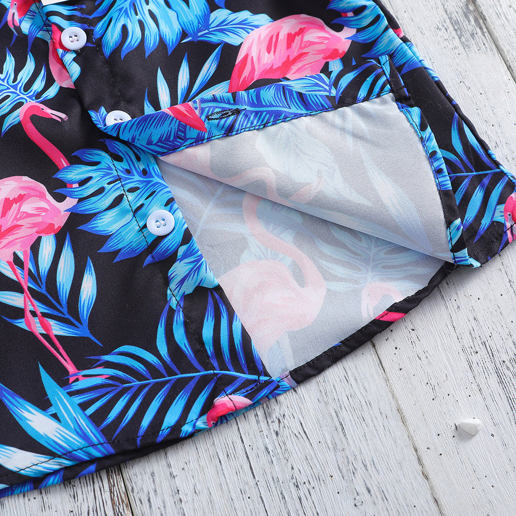 Summer New Boys' Short-sleeved Printed Shirt And Shorts Two-piece Set - 𝓢𝓱𝓸𝓹𝓵𝓮𝓬𝔂