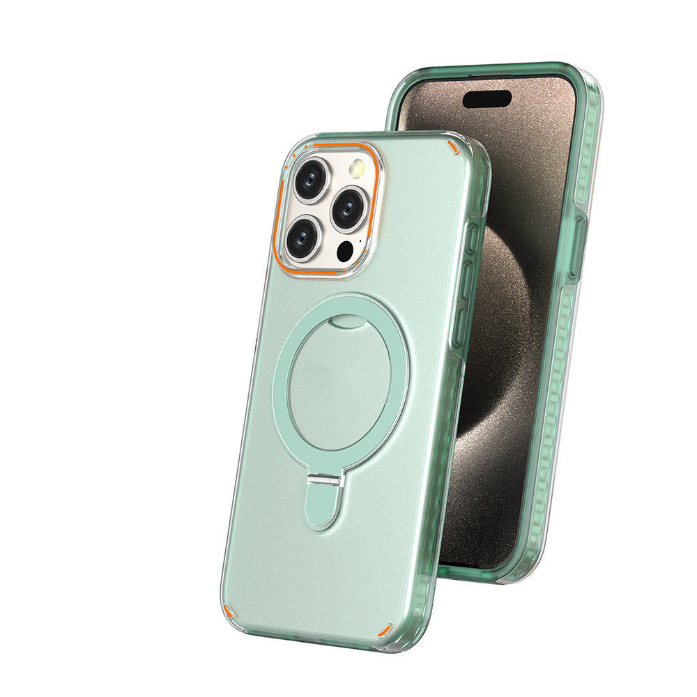 New Colorful Magnetic Bracket Phone Case With Holder Stand Cover For Magesafe Magnetic Transparent Wireless Charge Case For Phone - 𝓢𝓱𝓸𝓹𝓵𝓮𝓬𝔂